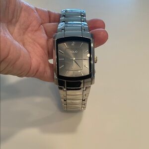 Folio Stainless Steel Base Metal Bezel   Rectangular Wristwatch 1408 FMD Battery